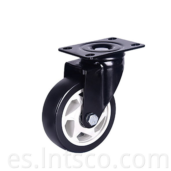 White PP Core Black PVC Swivel Casters